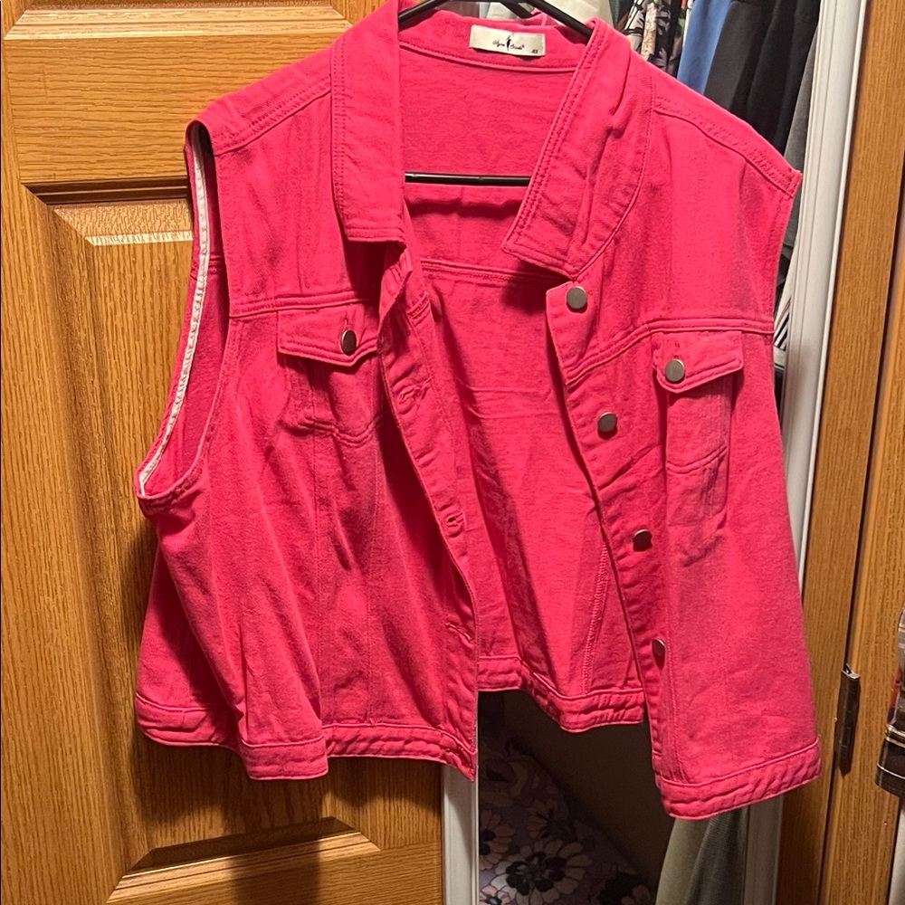 Faux Jean Pink Vest